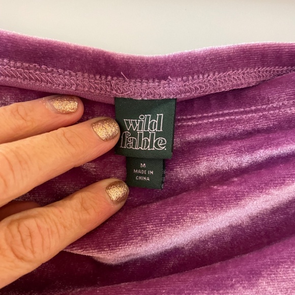 NWOT, Wild Fable, Velvet Ruffled Mini Skirt, pink/lavender/mauve, Size M - Picture 3 of 3